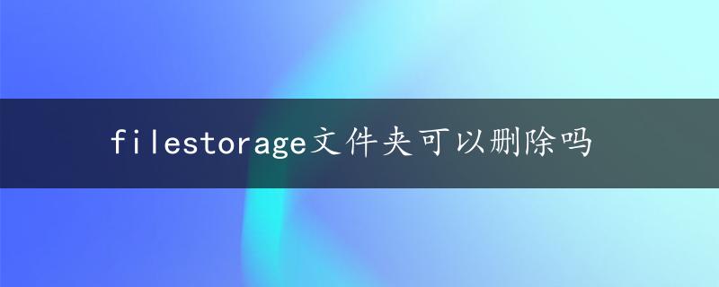 filestorage文件夹可以删除吗