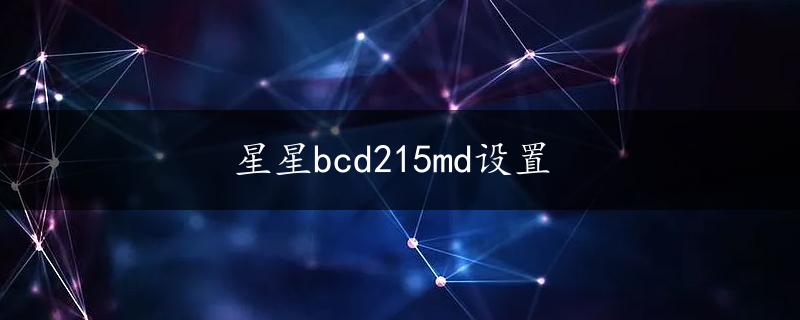 星星bcd215md设置