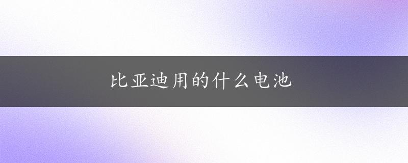 比亚迪用的什么电池