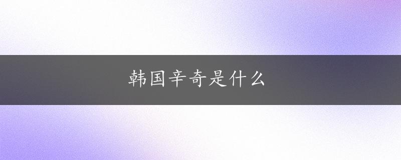 韩国辛奇是什么