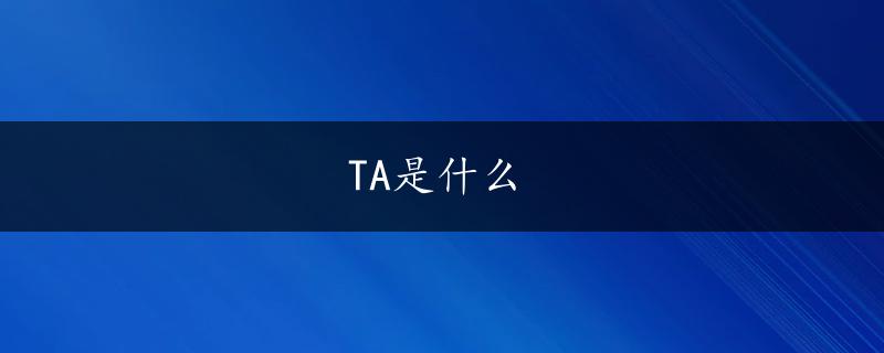 TA是什么