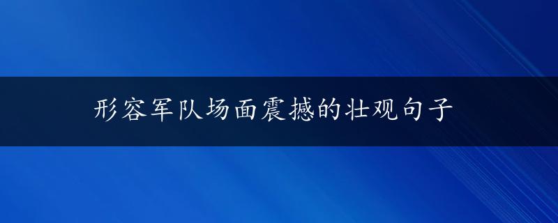 形容军队场面震撼的壮观句子