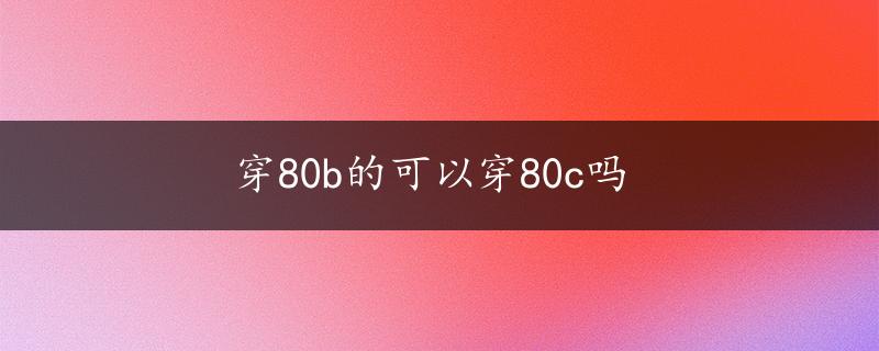 穿80b的可以穿80c吗