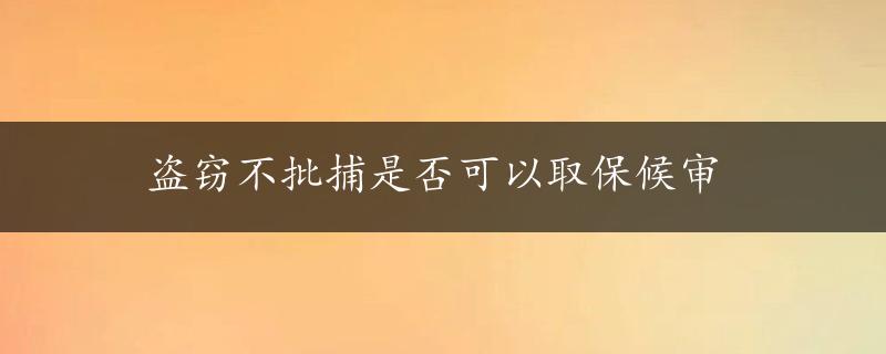 盗窃不批捕是否可以取保候审