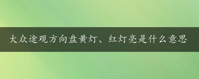 大众途观方向盘黄灯、红灯亮是什么意思