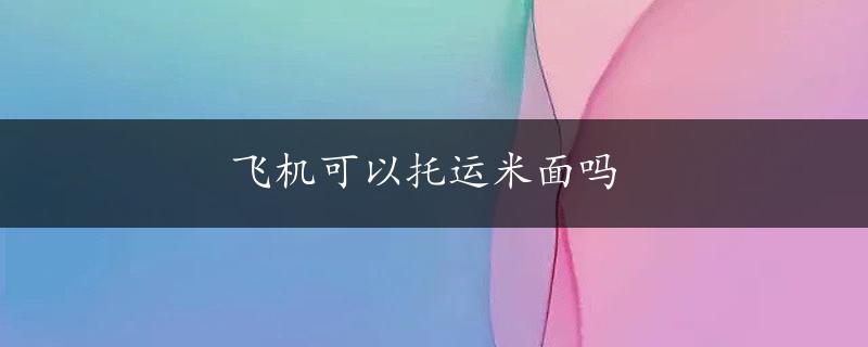 飞机可以托运米面吗