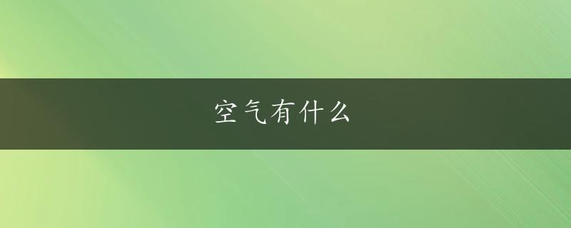 空气有什么