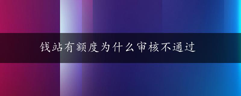 钱站有额度为什么审核不通过