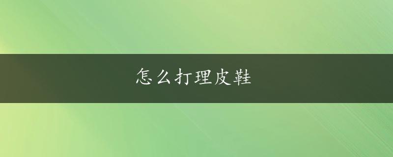 怎么打理皮鞋