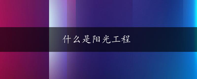 什么是阳光工程