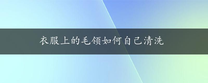 衣服上的毛领如何自己清洗