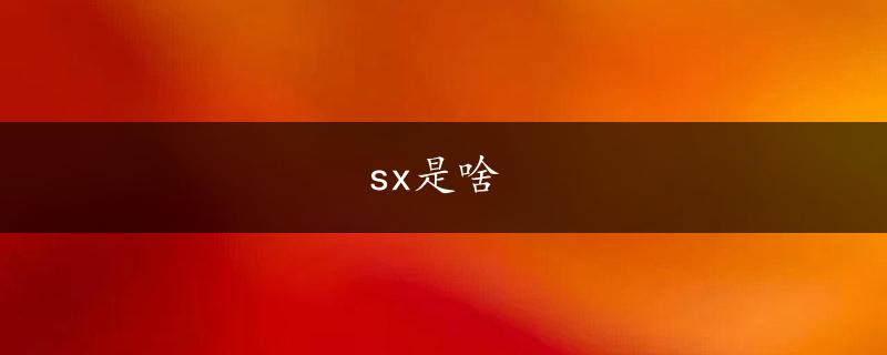 sx是啥