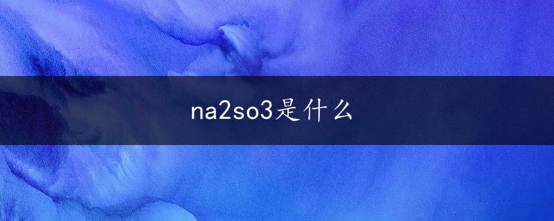 na2so3是什么