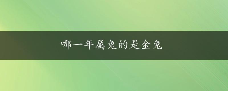 哪一年属兔的是金兔