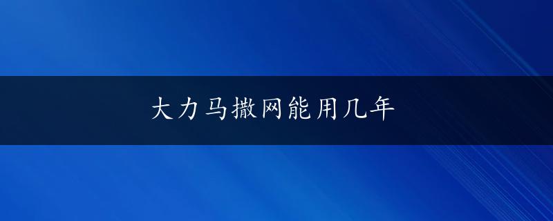 大力马撒网能用几年