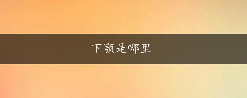 下颚是哪里