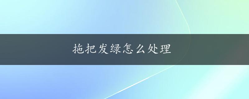 拖把发绿怎么处理