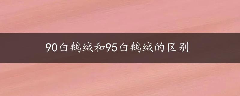 90白鹅绒和95白鹅绒的区别