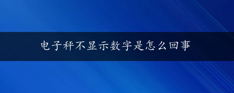 电子秤不显示数字是怎么回事