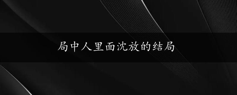 局中人里面沈放的结局