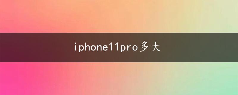 iphone11pro多大