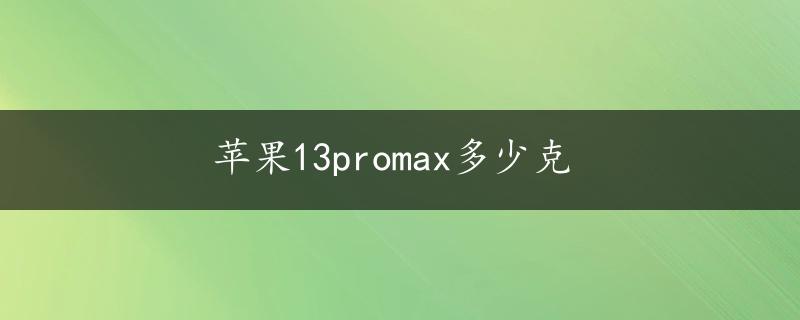 苹果13promax多少克