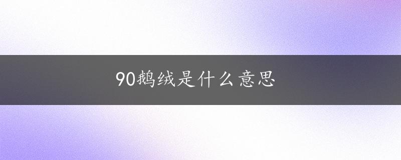 90鹅绒是什么意思