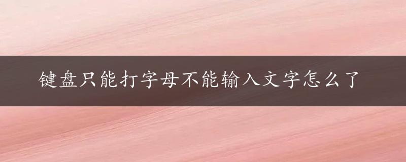 键盘只能打字母不能输入文字怎么了