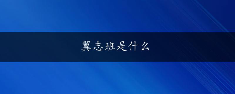 翼志班是什么