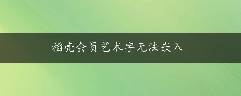 稻壳会员艺术字无法嵌入