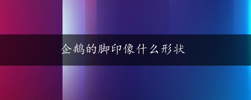 企鹅的脚印像什么形状