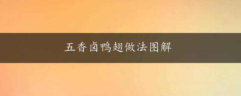 五香卤鸭翅做法图解