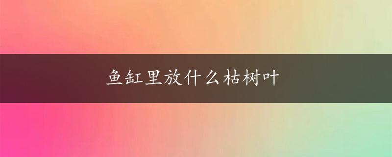 鱼缸里放什么枯树叶