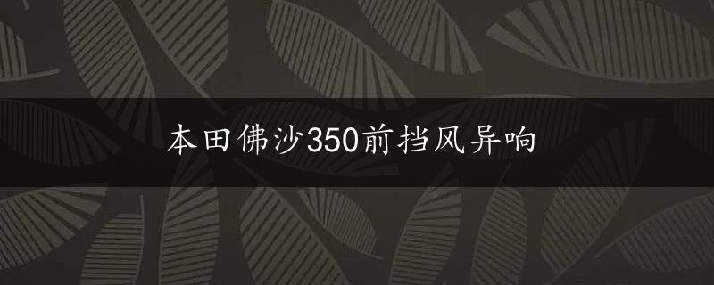 本田佛沙350前挡风异响