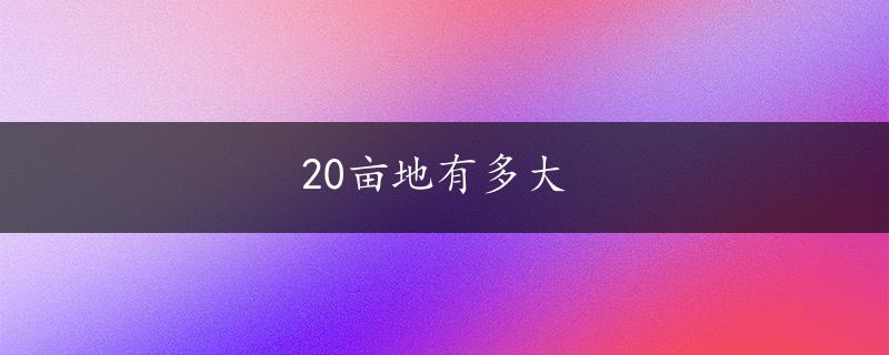 20亩地有多大