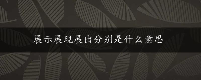 展示展现展出分别是什么意思