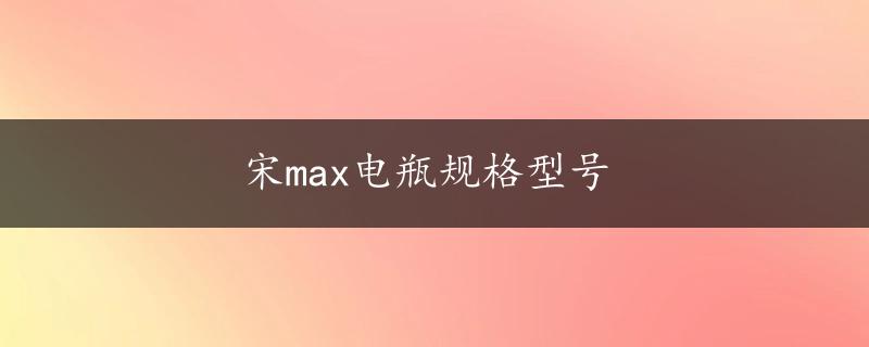 宋max电瓶规格型号