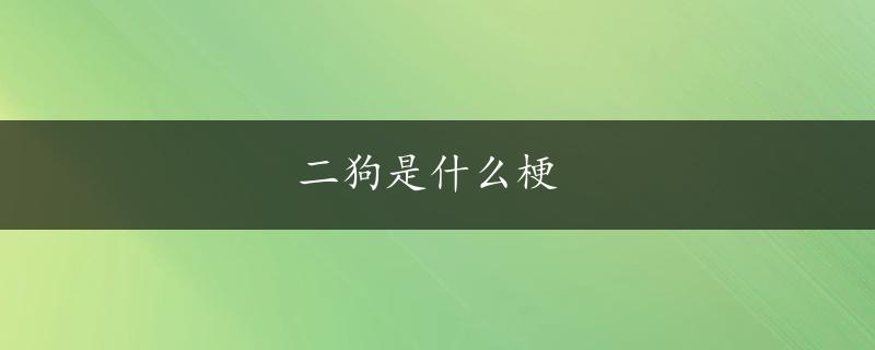 二狗是什么梗