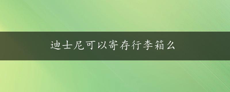 迪士尼可以寄存行李箱么