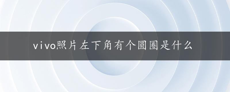 vivo照片左下角有个圆圈是什么