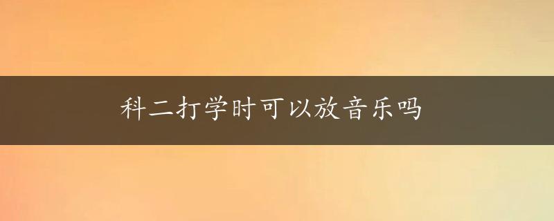 科二打学时可以放音乐吗