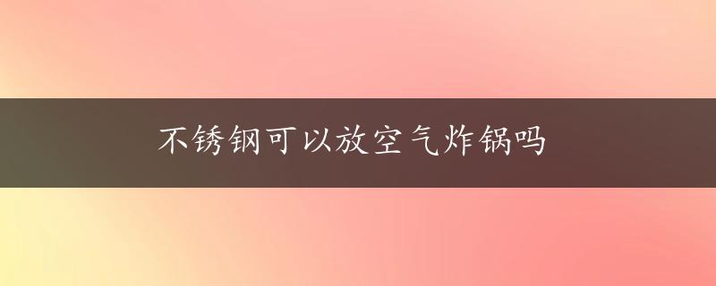 不锈钢可以放空气炸锅吗