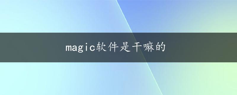 magic软件是干嘛的