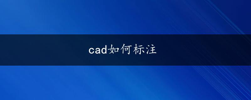 cad如何标注