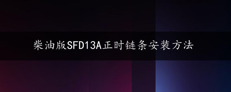 柴油版SFD13A正时链条安装方法