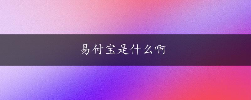 易付宝是什么啊