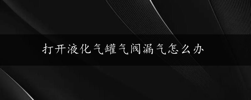 打开液化气罐气阀漏气怎么办