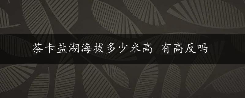 茶卡盐湖海拔多少米高 有高反吗