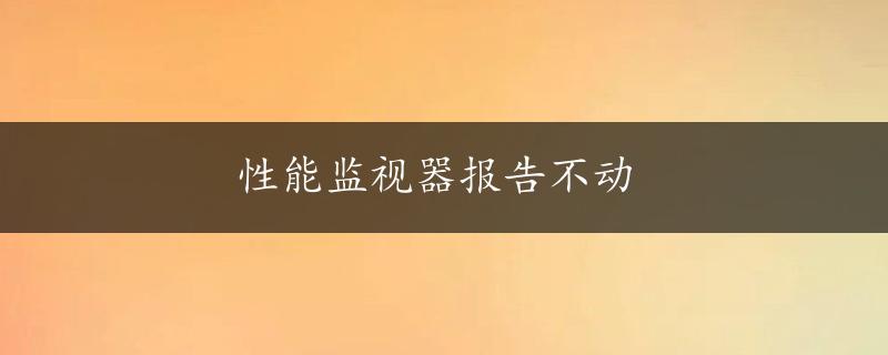 性能监视器报告不动