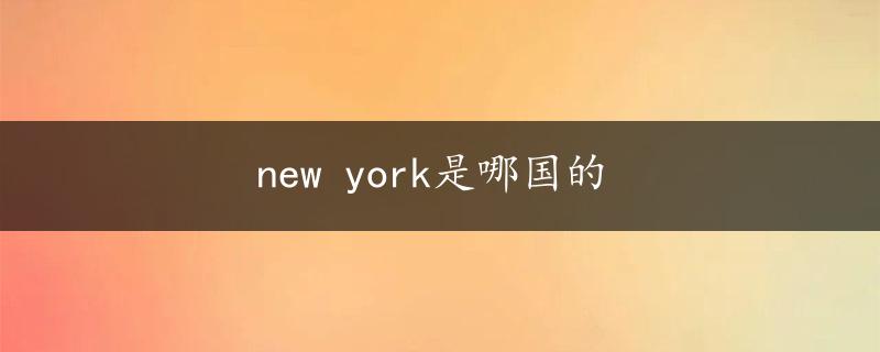 new york是哪国的